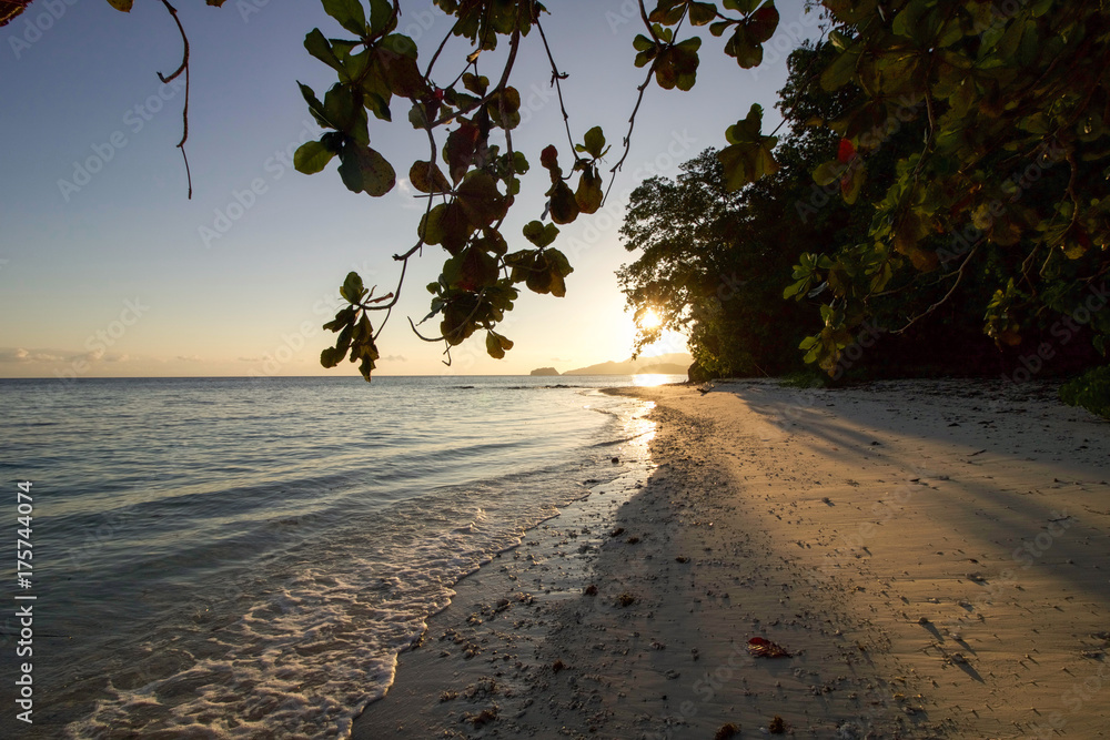 beautiful sunrise in Batanta island, raja ampat archipelago