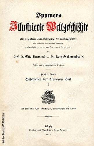 Fényképezés Title page of the Spamers Illustrierte Weltgeschichte, 1894, 5(1)