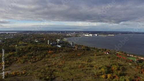 Aerial view of City Tallinn, Estonia photo