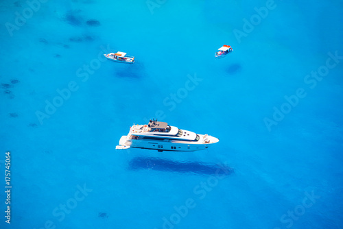 Boats in crystal clear water