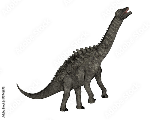 Fototapeta Naklejka Na Ścianę i Meble -  Ampelosaurus dinosaur eating - 3D render