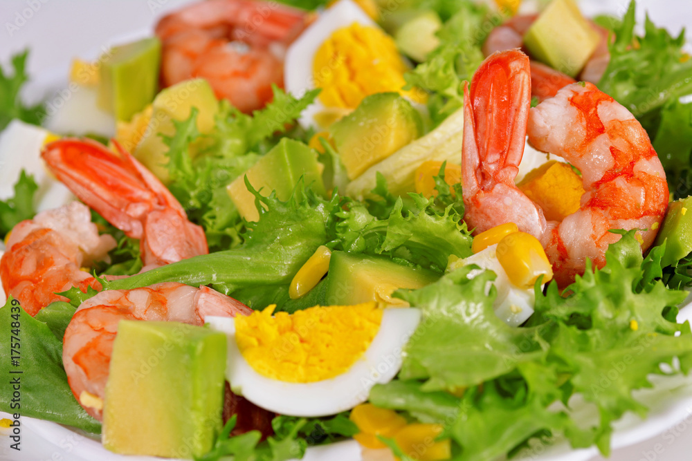 Salad with shrimps and avocado Salad with shrimps and avocado