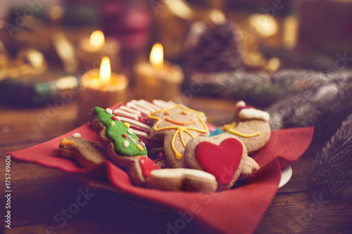 cookies christmas composition in new year photo
