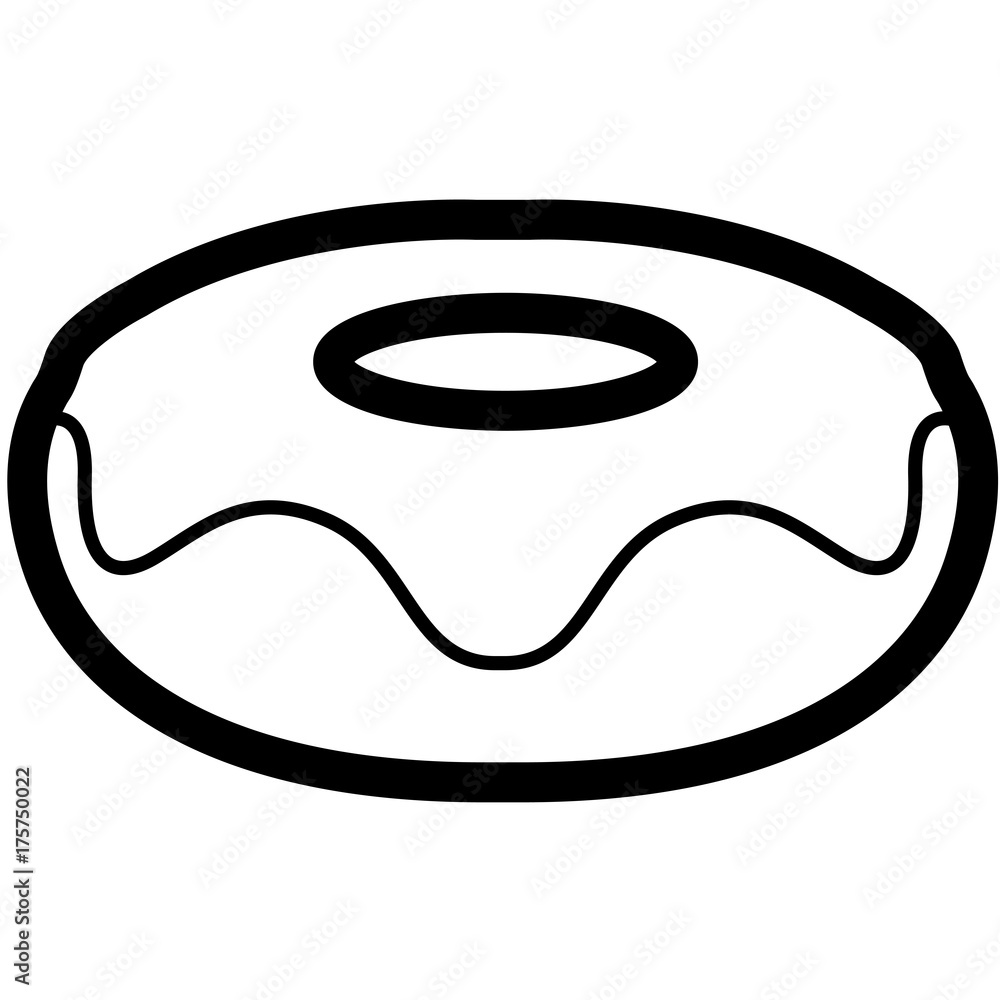 Isolated donut outline Isolated donut outline