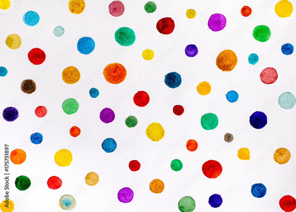 Circles. Watercolour hand drawing. Circles. Watercolour hand drawing.