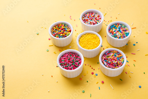 Different colorful sprinkles