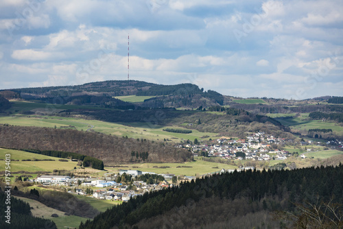 View To Daun In Eifel Hill Landscape, Germany photo