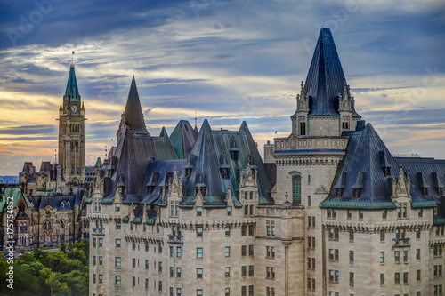 Parliament Hill and Chateau Laurier at Sunset Ottawa