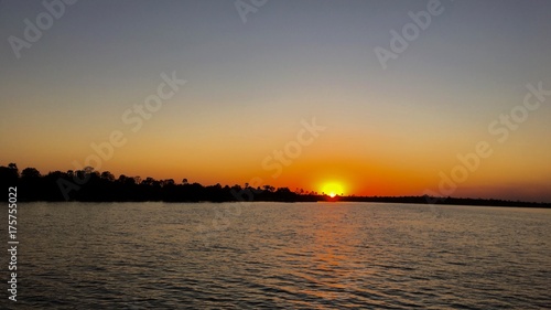 Sunset at Zambezi River in Zimbabwe, Africa