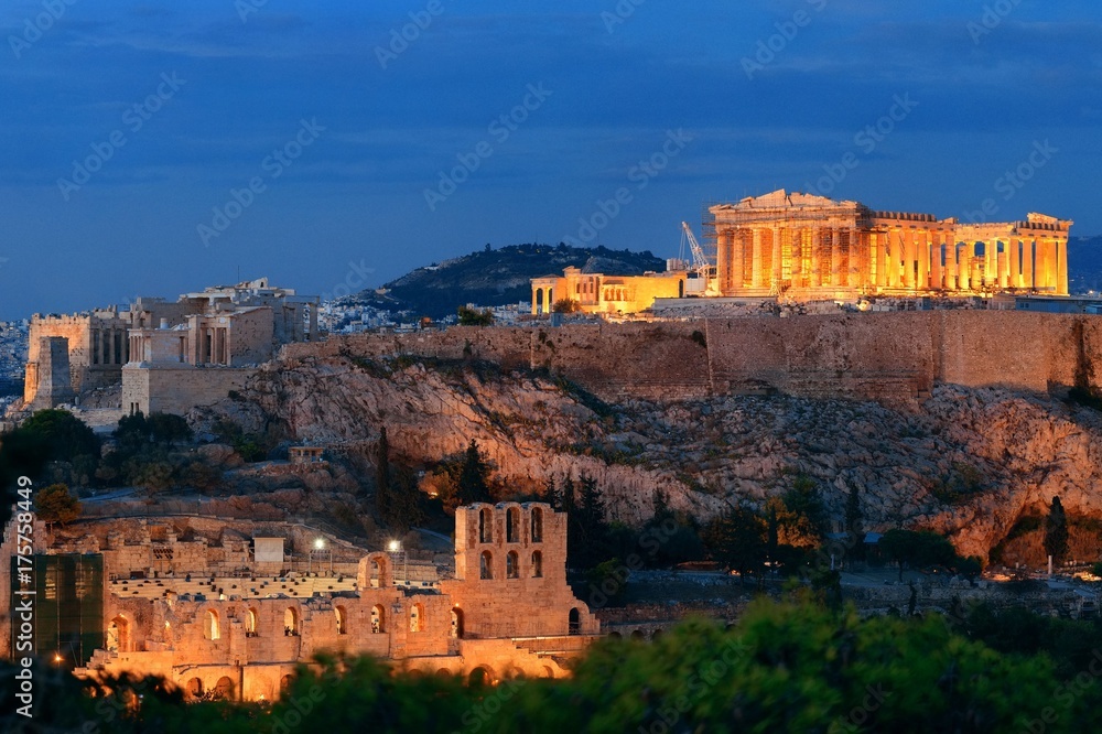 Athens skyline night