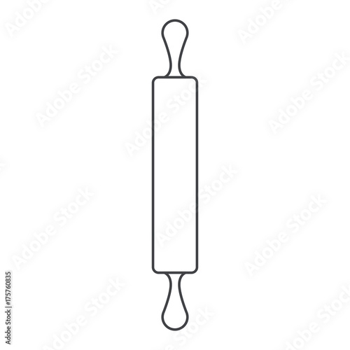 wooden rolling pin monochrome silhouette
