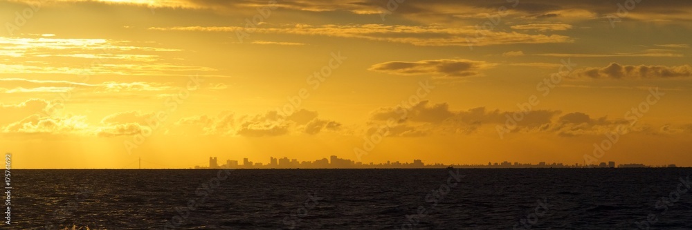 Maputo skyline at sunset