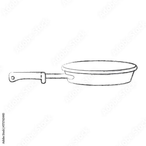 stewpan with handle monochrome blurred silhouette
