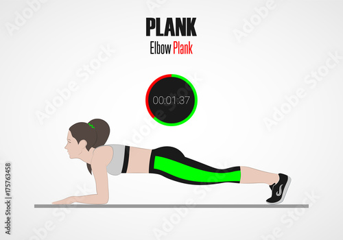 Sport exercises. Exercises with free weight. Pushups. Illustration of an active lifestyle.