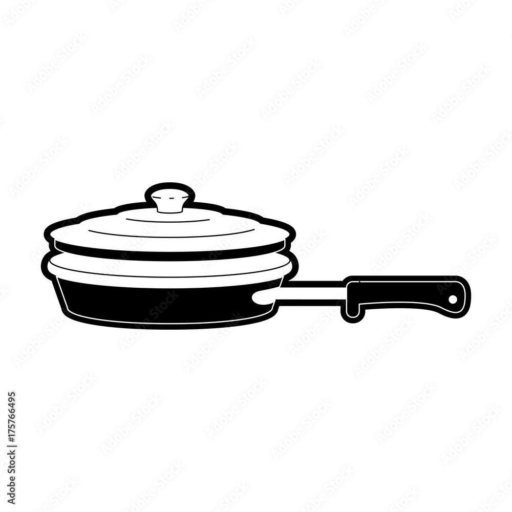 stewpan with handle and lid black silhouette stewpan with handle and lid black silhouette