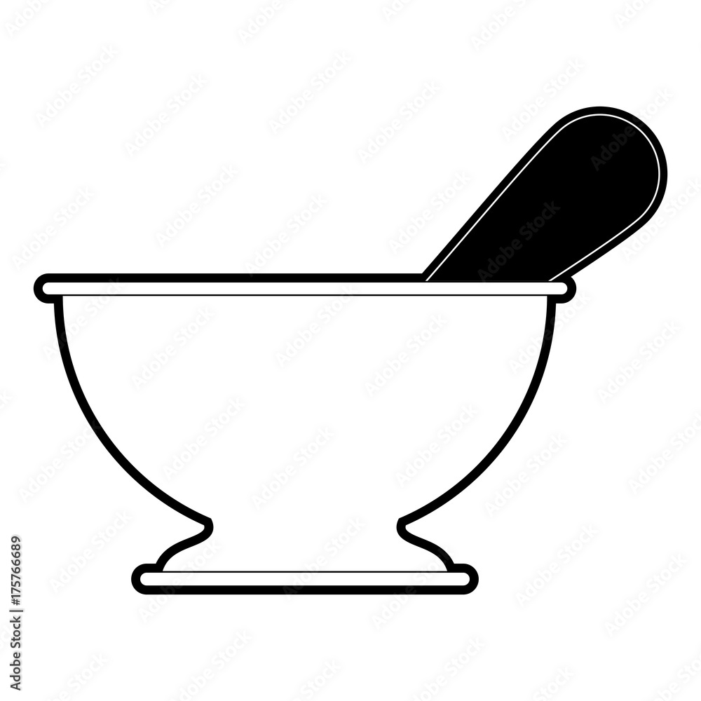 kitchen bowl with spoon black silhouette kitchen bowl with spoon black silhouette
