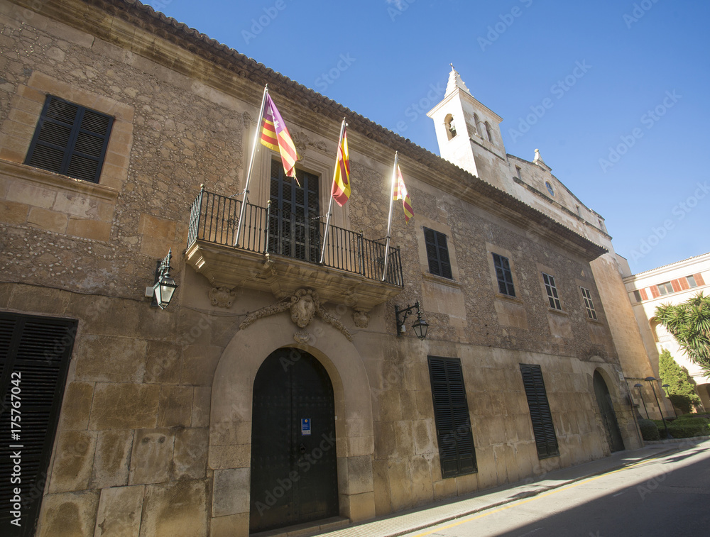 Manacor, Palma de Mallorca / Spain - October 7, 2017. Town hall of Manacor. City and a Spanish municipality