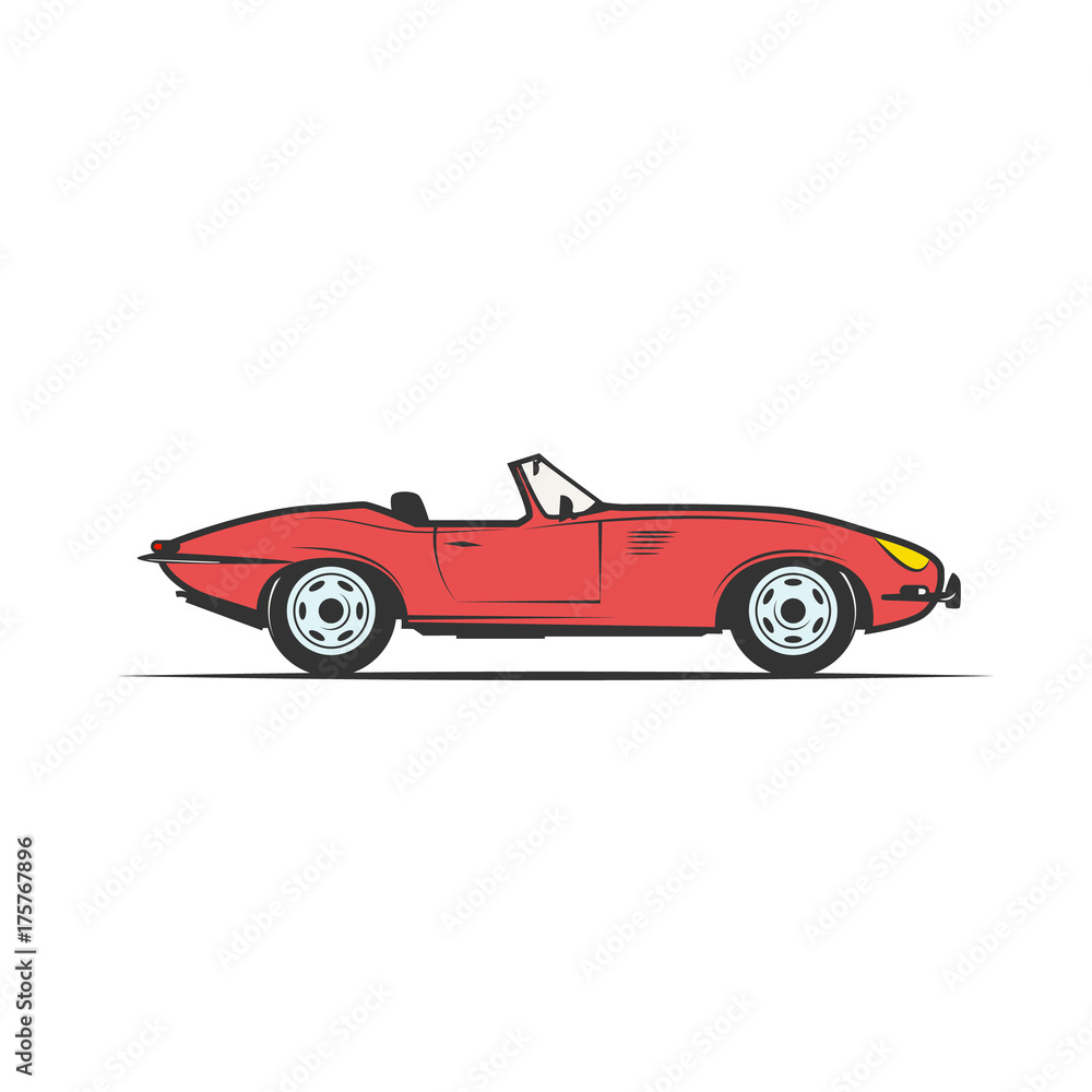 red cabriolet vector