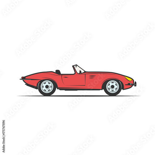 red cabriolet vector