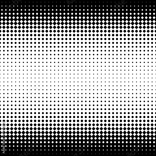 Seamless dotted halftone gradient background. Rounded square pattern vector design on transparent background.
