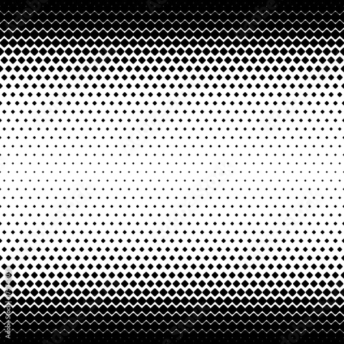 Seamless dotted halftone gradient background. Rounded square pattern vector design on transparent background. Diagonal variant.