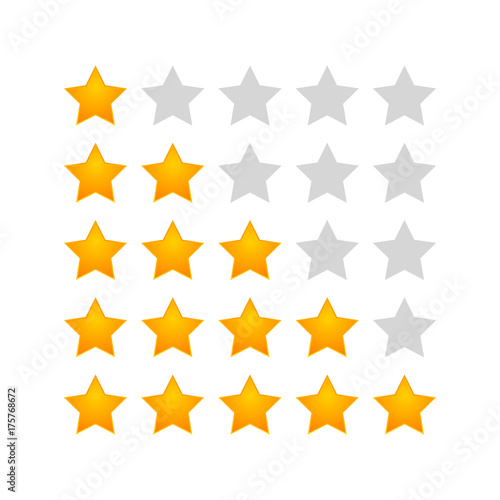 5 star rating icon vector. Rate vote like ranking symbol