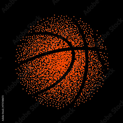 Basketball vector technology background game. Basket dots ball element activity