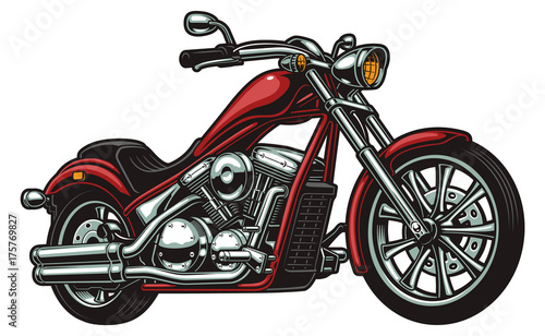 Vector motorcycle on white background