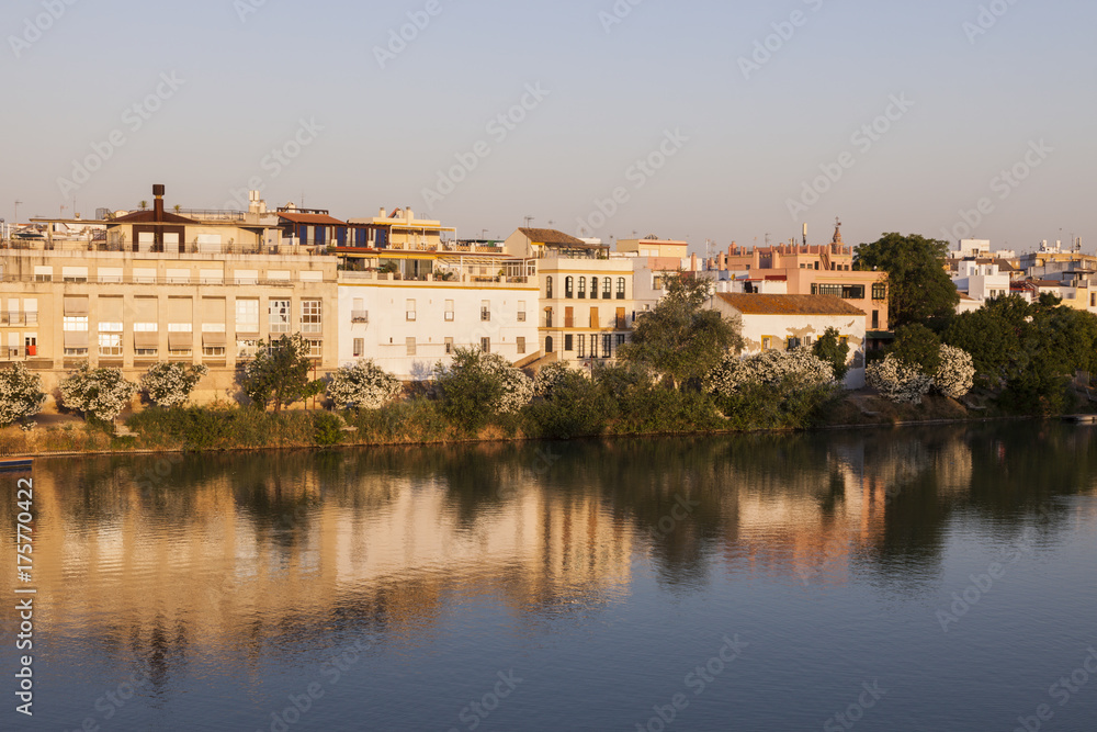 Architecture of Seville along Guadalquivir River