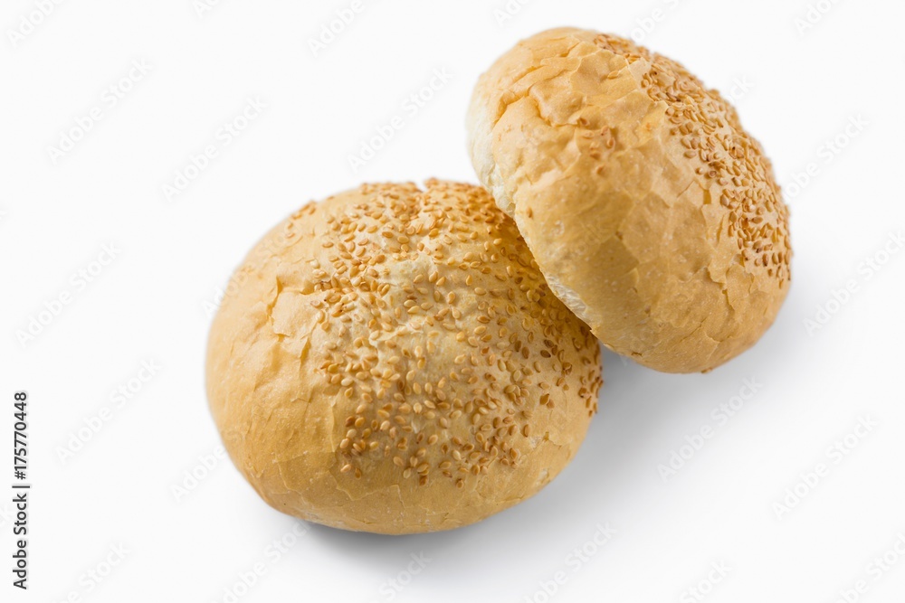 Close up of buns with sesame seeds Close up of buns with sesame seeds