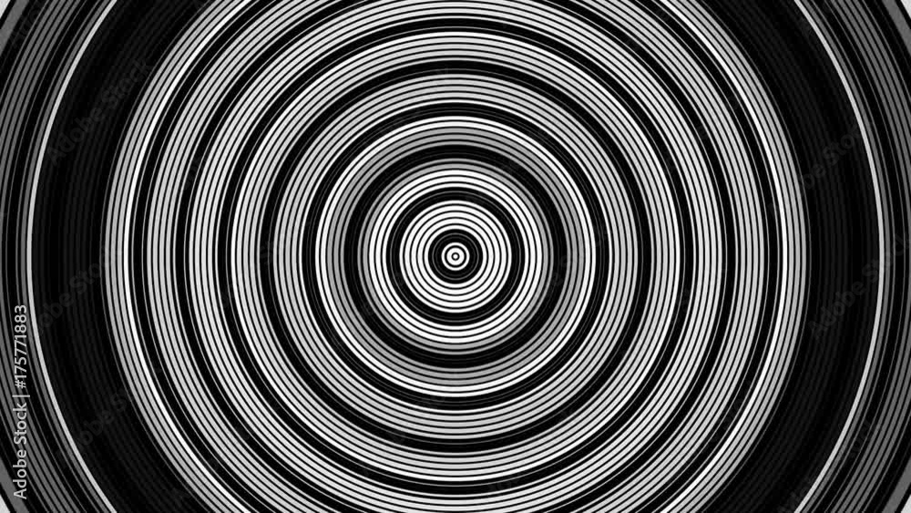 Diana con círculos concéntricos en blanco y negro con parpadeo e intermitencia de luz