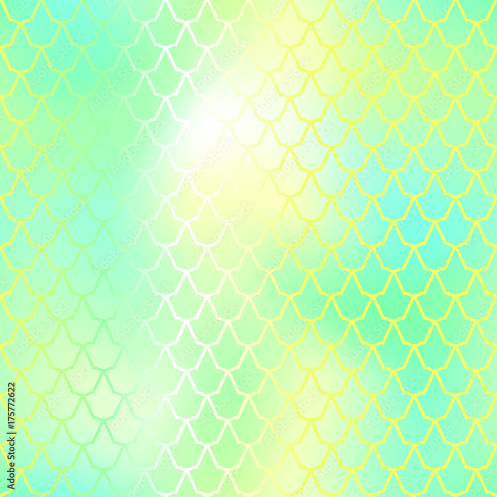 Fantastic fish skin vector background with scale pattern. Mermaid pattern.
