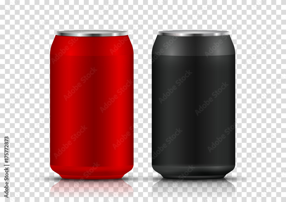 Aluminum drink can template blank packaging. Wet water or beer soda ...