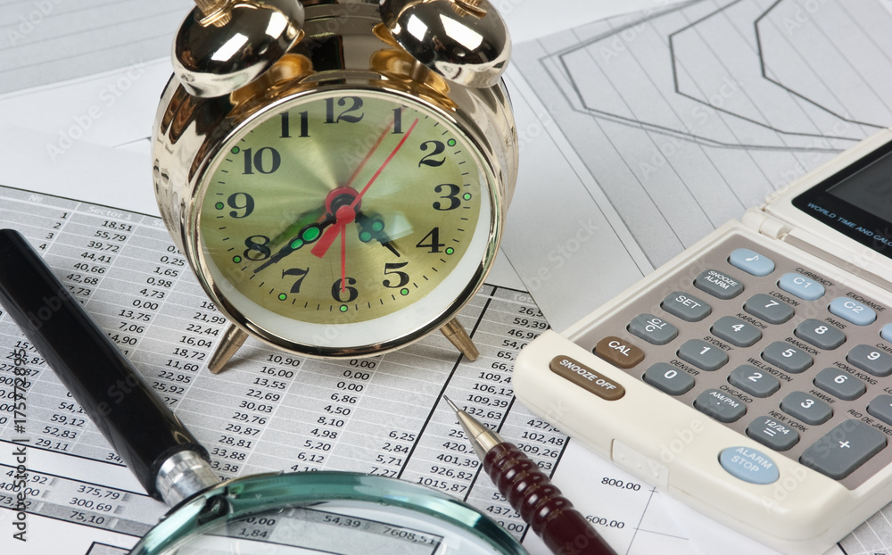 gold clock and office supplies gold clock and office supplies