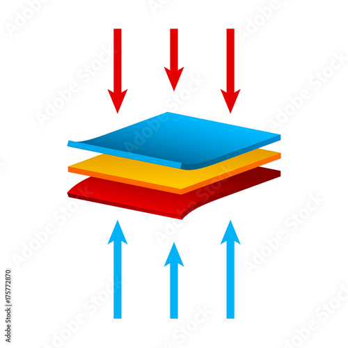 Vector fabric structure material isolated, Airflow layers moisture waterproof concept