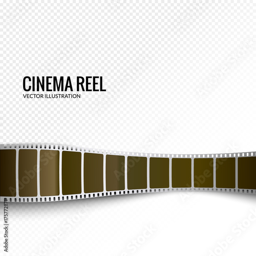 Vector film strip. Movie 3d filmstrip background. Film reel picture cinematography