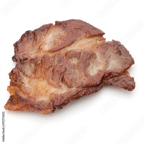 Cooked fried pork meat isolated on white background cutout