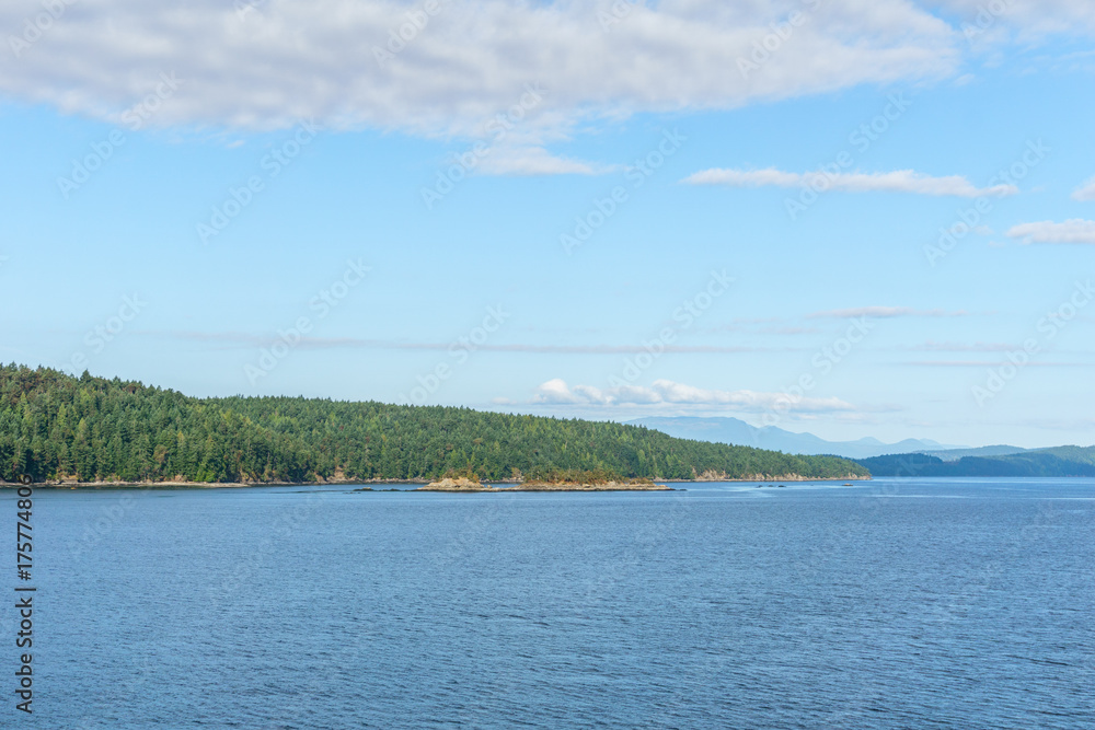 Strait of Georgia between Vancouver and Victoria British Columbia Canada.