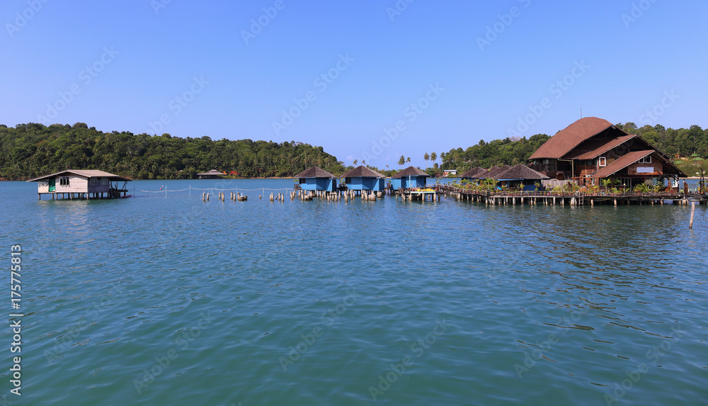 Houses on stilts in the fishing village of Koh Chang, Thailand