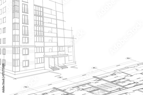 Architectural drawing. Sketch