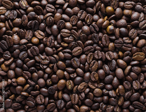 Coffee beans. Top view.