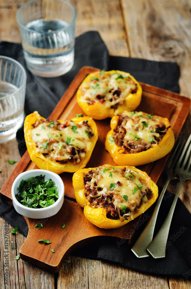 Minced meat stuffed yellow Bell pepper Minced meat stuffed yellow Bell pepper