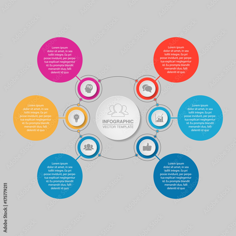 Vector infographic template for diagram, graph, presentation, chart, business concept with 6 options. Vector infographic template for diagram, graph, presentation, chart, business concept with 6 options.