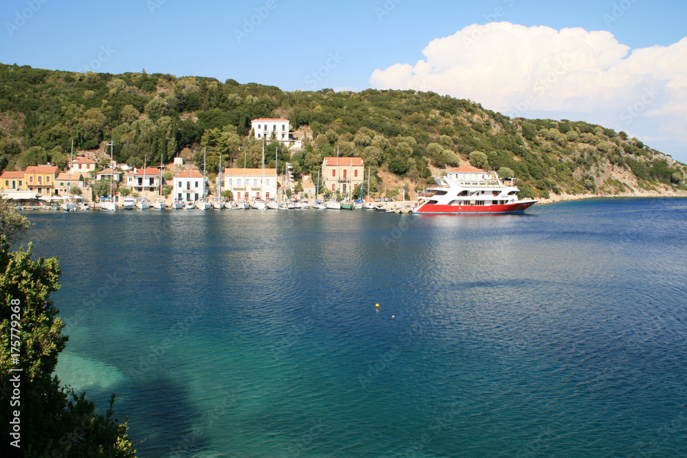 Amazing View of Village of Frikes, Ithaca, Ionian island, Greece Amazing View of Village of Frikes, Ithaca, Ionian island, Greece