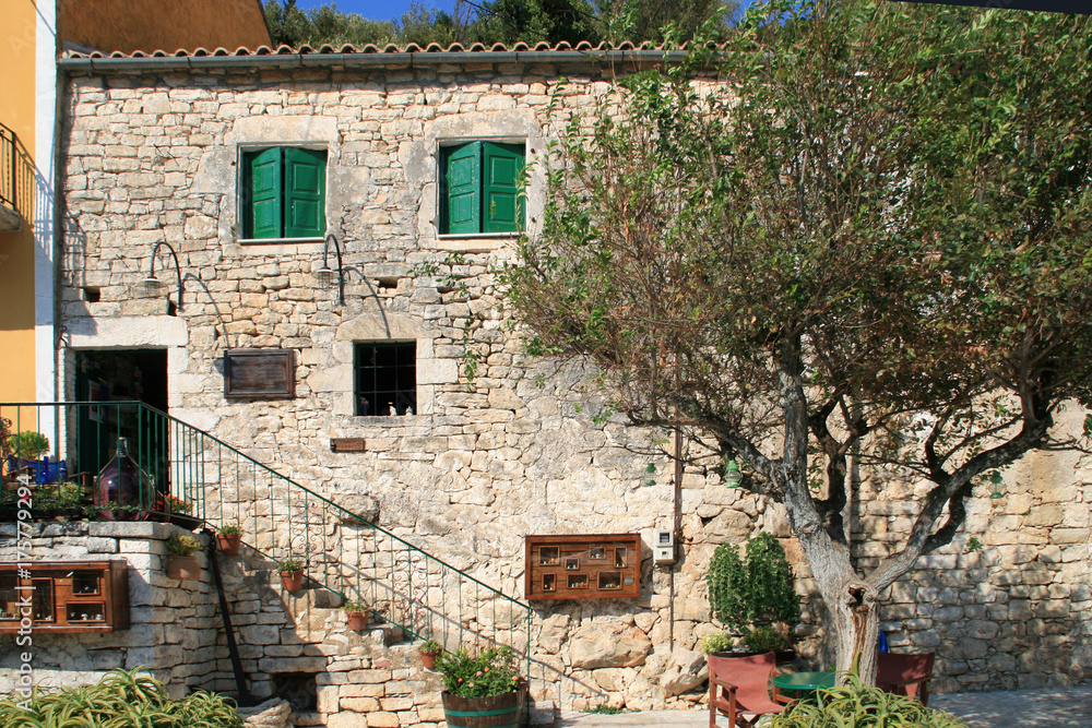 Fototapeta premium Amazing View of Village of Frikes, Ithaca, Ionian island, Greece