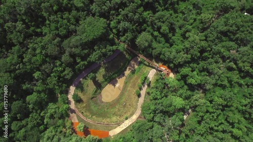 aerial shot of Khao Kradong volcano Buriram province Thailand photo