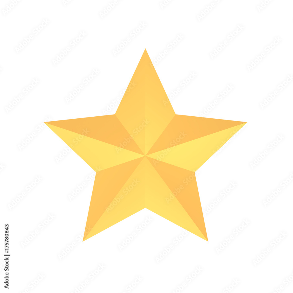 Obraz premium Golden star elegant or luxury , Merry christmas and happy new year star gold decorative elegant,polygona polyhedron symbol,isolated on white background 3d rendering.