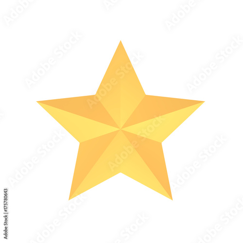 Golden star elegant or luxury   Merry christmas and happy new year star gold decorative elegant polygona polyhedron symbol isolated on white background 3d rendering.