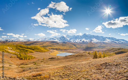 Fall in Mountains. Landscape panorama.