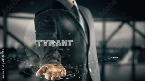 Tyrant with hologram businessman concept